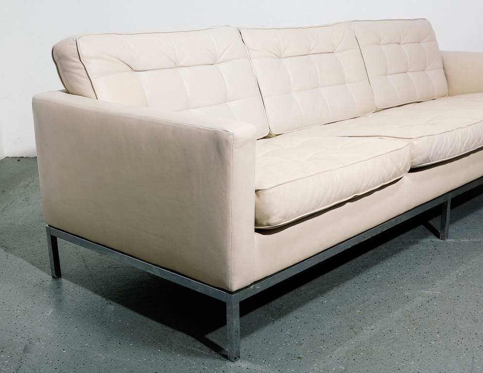 Vintage Florence Knoll 3 Seater Sofa in Leather Van der Most Modern
